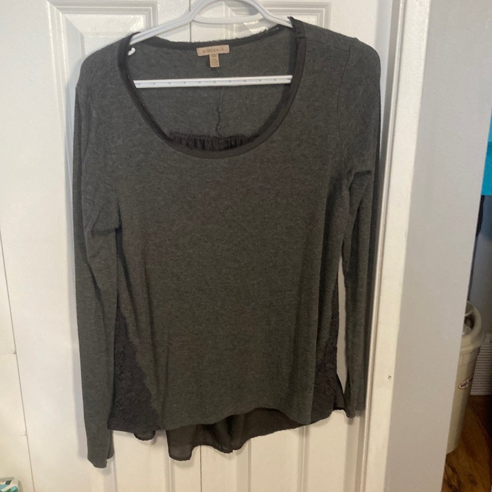 Bordeaux grey sweater with lace